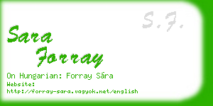 sara forray business card